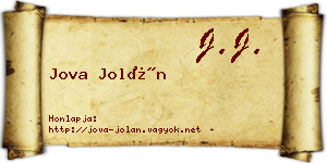 Jova Jolán névjegykártya