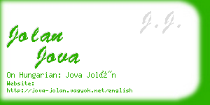 jolan jova business card